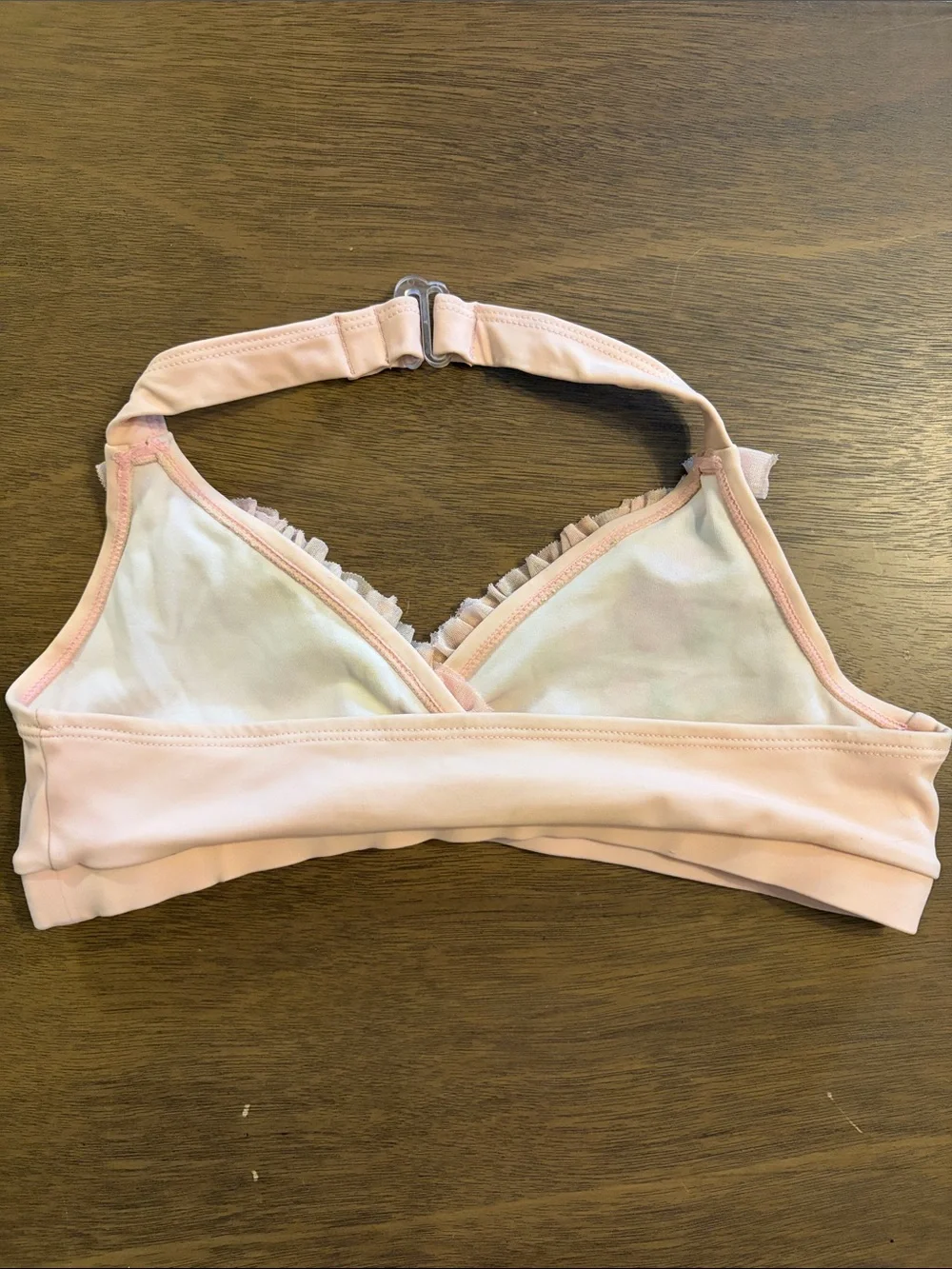 Disney Light Pink Floral Girls Bikini Top Only Size 10